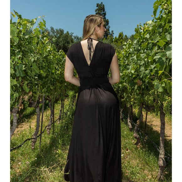 Funfash Plus Size Black Color Block Maxi Dress - Picture 7 of 7